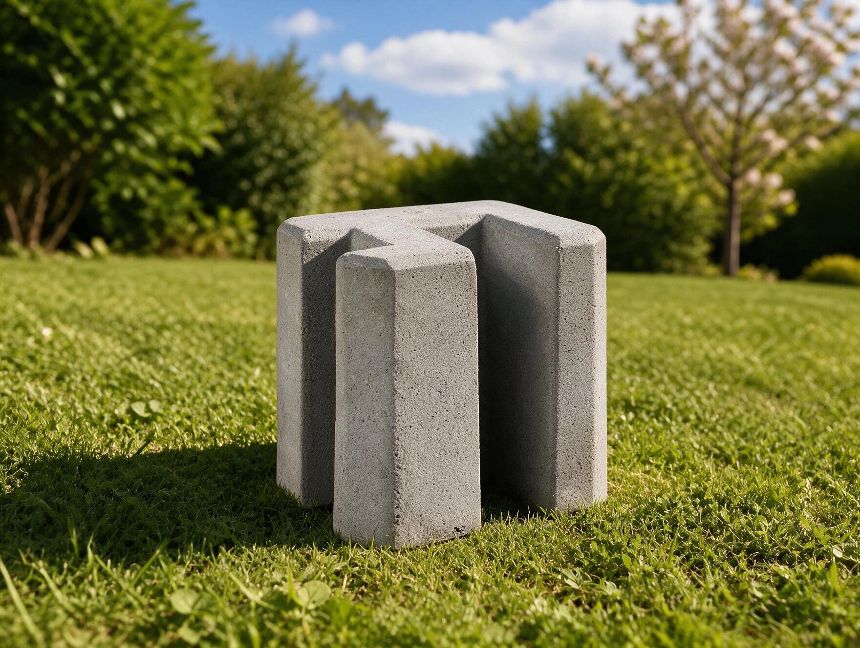 Betonowy łącznik systemowy MaksBet wzór D na trawniku